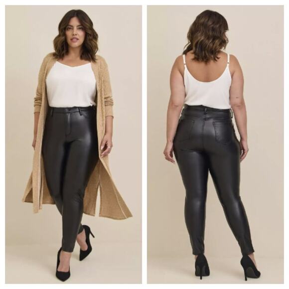 torrid Pants - Torrid Women's Sky High Skinny Faux Leather High Rise Pant Black Size 14